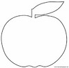 Lamina para colorear Dibujos de Frutas. Manzanas